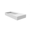Castello Usa Juniper 36” Left Basin Solid Surface Wall-Mounted Bathroom Sink in White with No Faucet Hole CB-GM-2056-L-NH